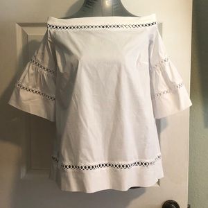 Michael Kors white off the shoulder shirt